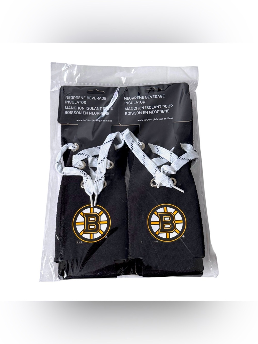 Sports Decor Boston Bruins Lace Bottle Suit Koozies 4-Pack